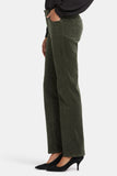 NYDJ Marilyn Straight Pants In Petite In Fine Wale Stretch Corduroy - Vine Leaf