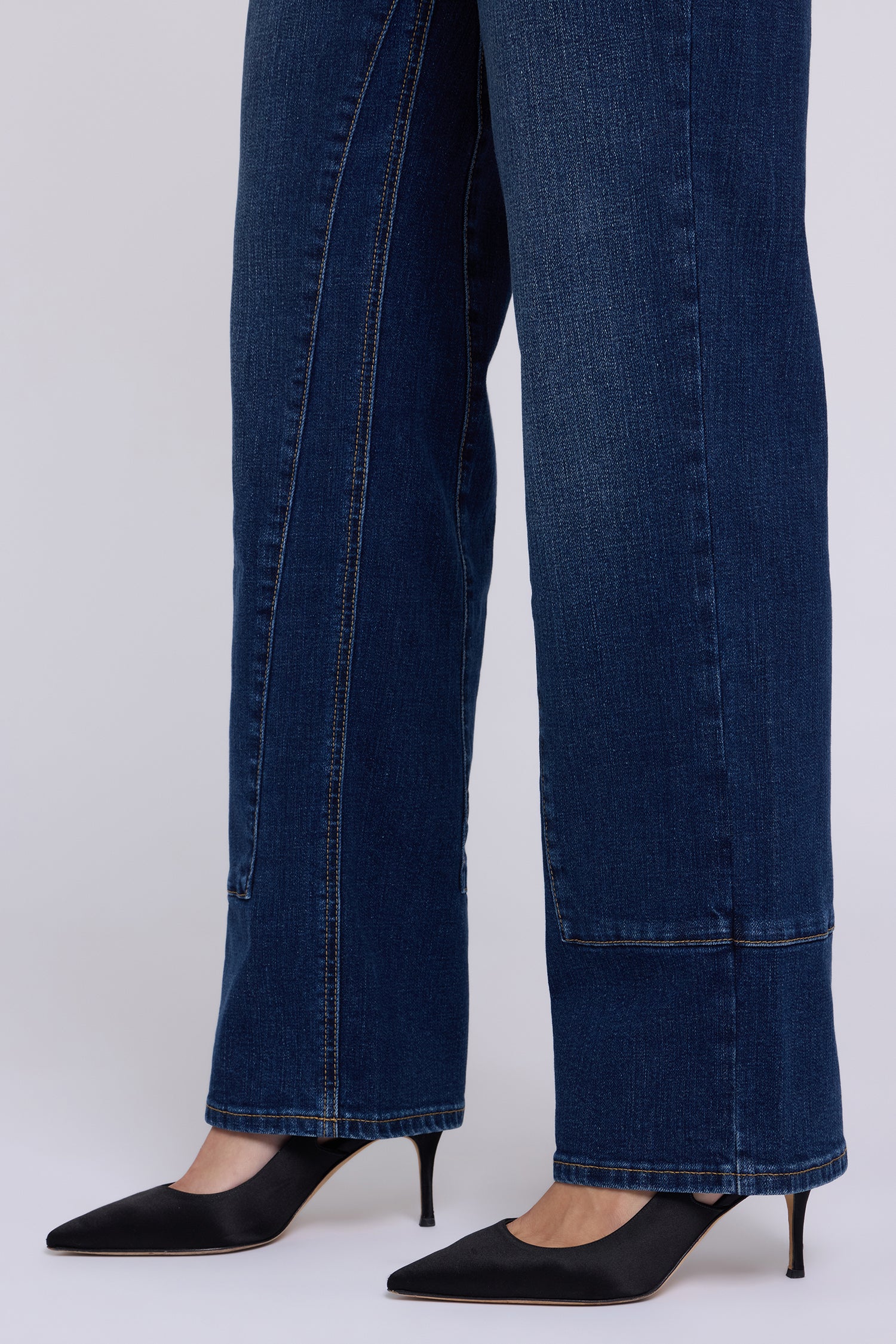 NYDJ Brooke Loose Straight Jeans In Petite With Paneled Seam Detail - Skylark