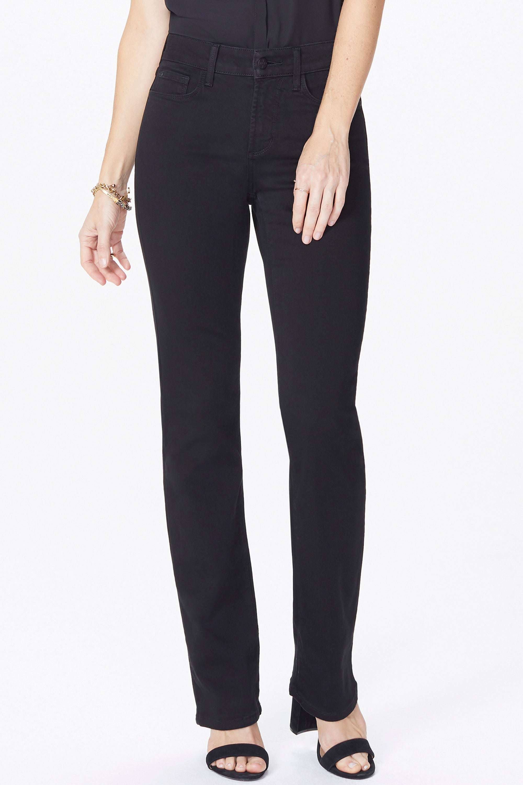 NYDJ Marilyn Straight Pants In Petite    - Black