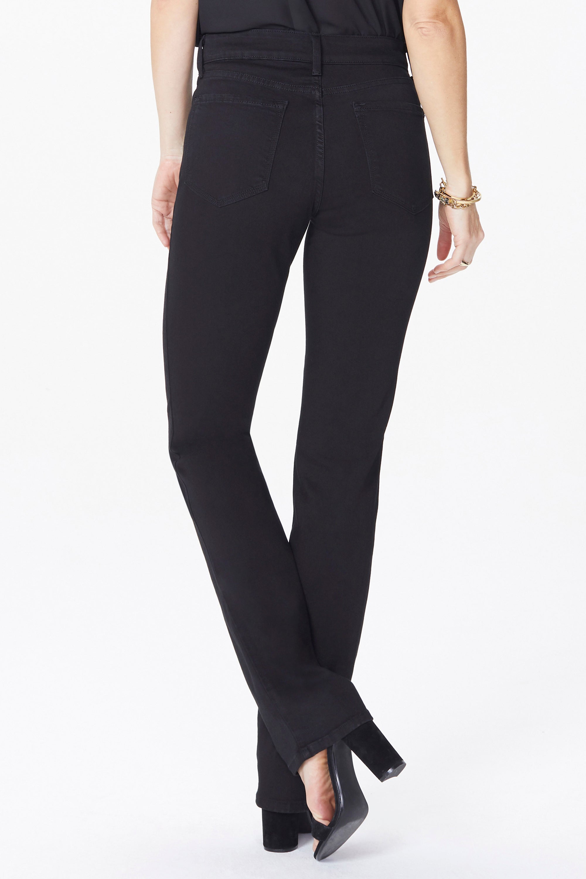 NYDJ Marilyn Straight Pants In Petite    - Black