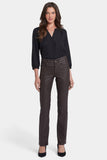 NYDJ Coated Marilyn Straight Jeans In Petite  - Coffee Bean Coated