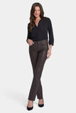 NYDJ Coated Marilyn Straight Jeans In Petite  - Coffee Bean Coated