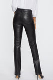 NYDJ Faux Leather Marilyn Straight Pants In Petite Sculpt-Her™ Collection - Black