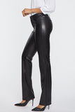 NYDJ Faux Leather Marilyn Straight Pants In Petite Sculpt-Her™ Collection - Black