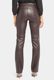 NYDJ Faux Leather Marilyn Straight Pants In Petite Sculpt-Her™ Collection - Cordovan