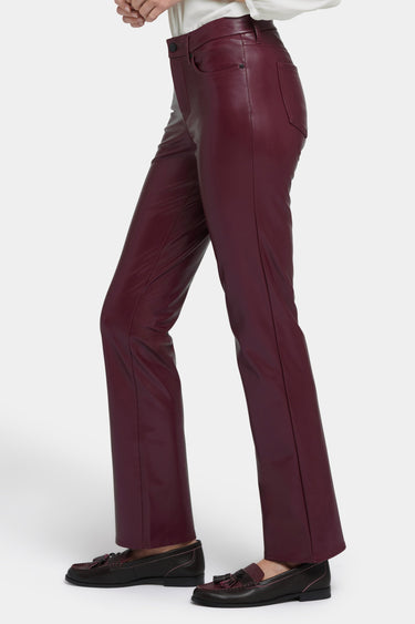 NYDJ Faux Leather Marilyn Straight Pants In Petite Sculpt-Her™ Collection - Tavern
