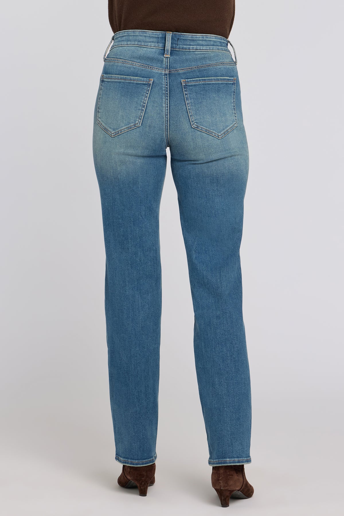 NYDJ Marilyn Straight Jeans In Petite In Shape Sense™ Denim With High Rise And 29" Inseam - Bluebells