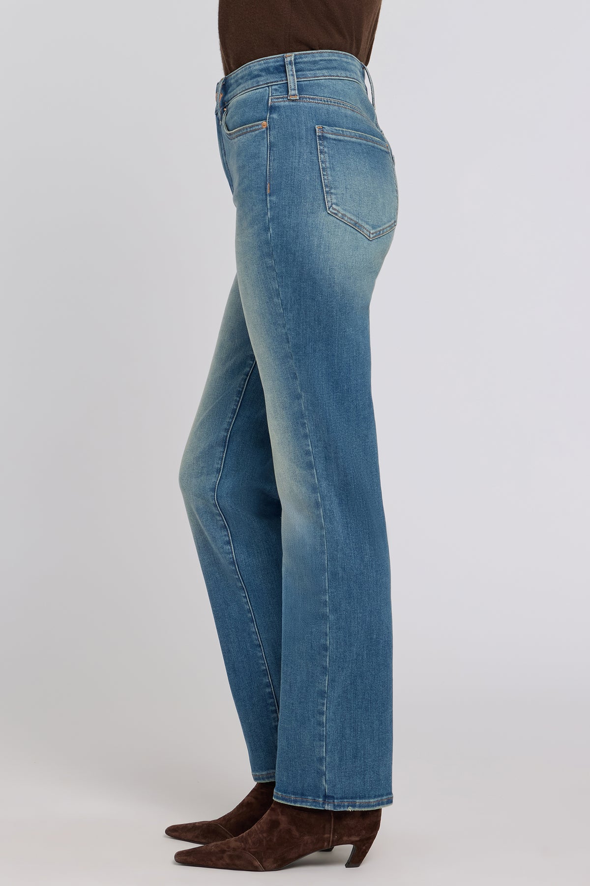 NYDJ Marilyn Straight Jeans In Petite In Shape Sense™ Denim With High Rise And 29" Inseam - Bluebells