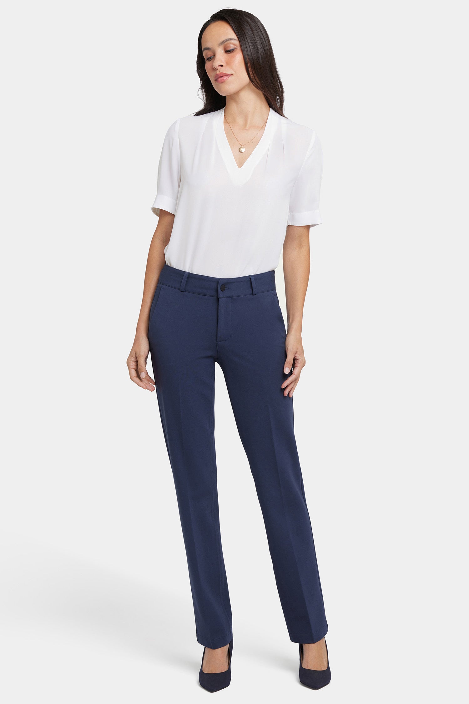 NYDJ Classic Trouser Pants In Petite Sculpt-Her™ Collection - Oxford Navy