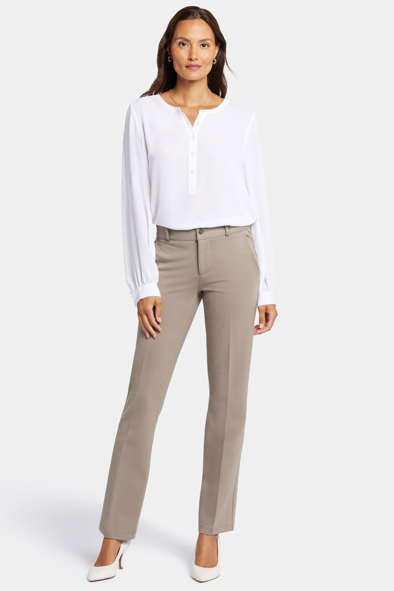 NYDJ Classic Trouser Pants In Petite Sculpt-Her™ Collection - Saddlewood