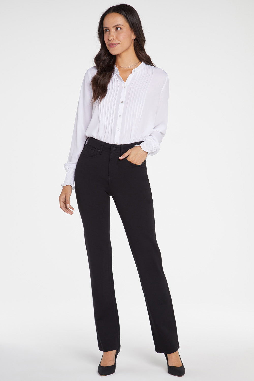 NYDJ Marilyn Straight Pants In Petite Sculpt-Her™ Collection - Black