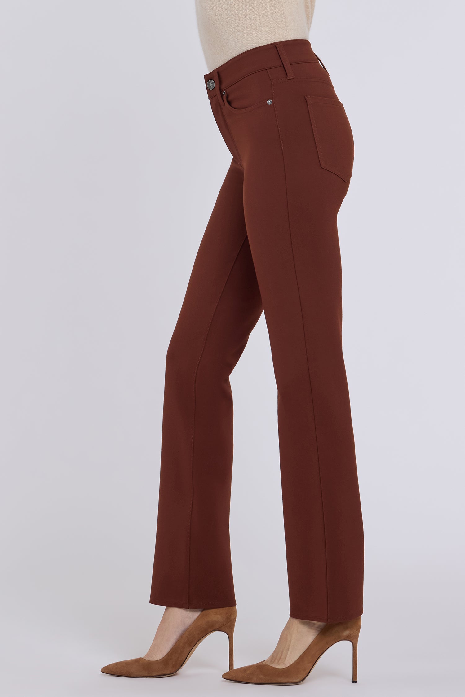 NYDJ Marilyn Straight Pants In Petite Sculpt-Her™ Collection - Chocolate Fondant