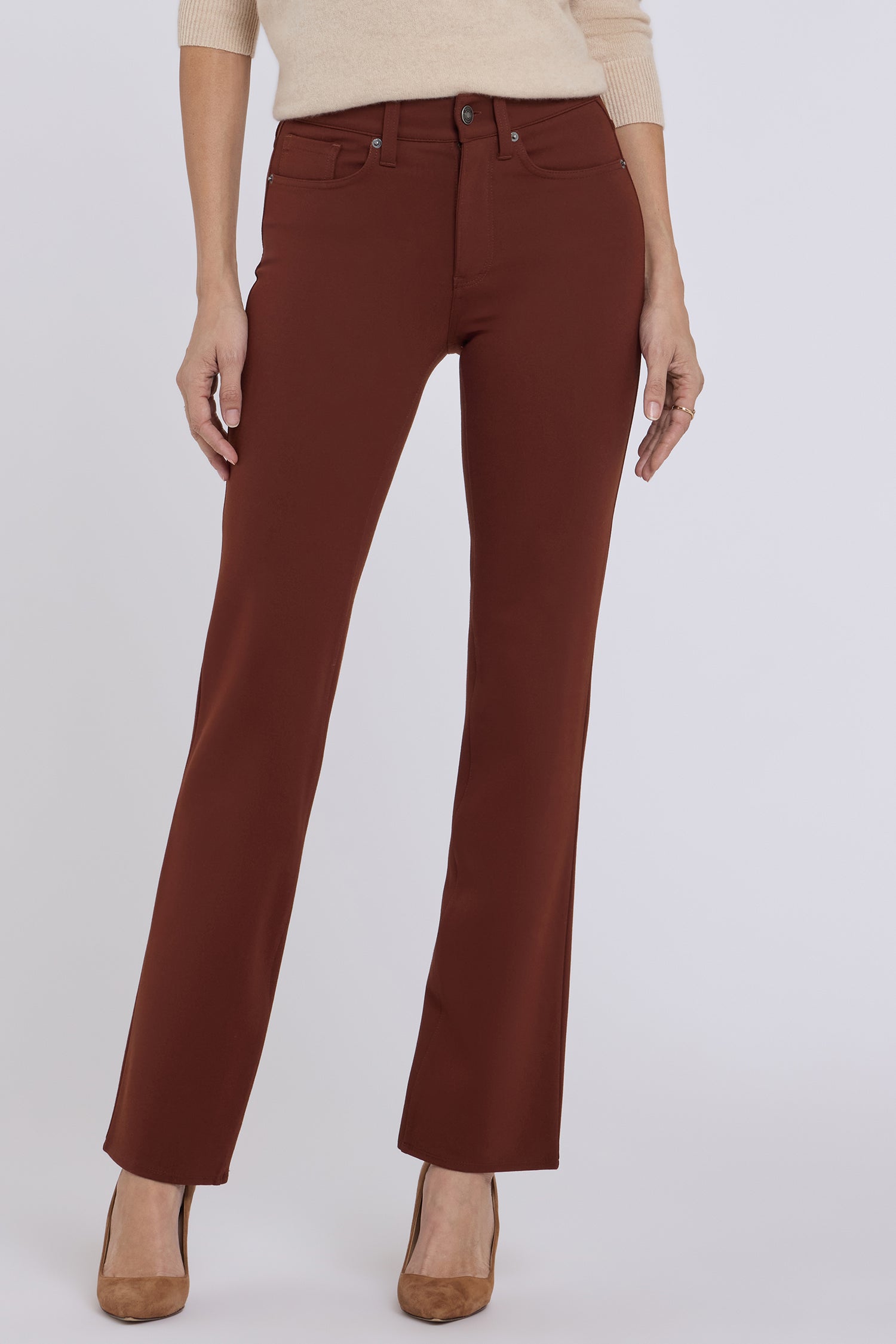 NYDJ Marilyn Straight Pants In Petite Sculpt-Her™ Collection - Chocolate Fondant