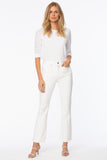 NYDJ Slim Bootcut Ankle Jeans In Petite In Cool Embrace® Denim With Frayed Hems - Optic White