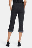 NYDJ Marilyn Straight Crop Jeans In Petite In Cool Embrace® Denim With Cuffs - Black