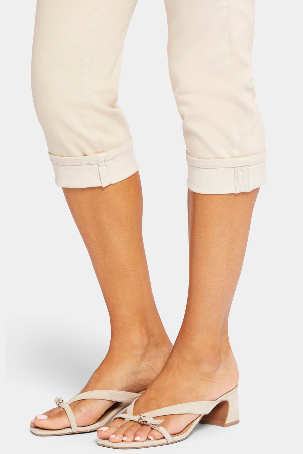 NYDJ Marilyn Straight Crop Jeans In Petite In Cool Embrace® Denim With Cuffs - Feather