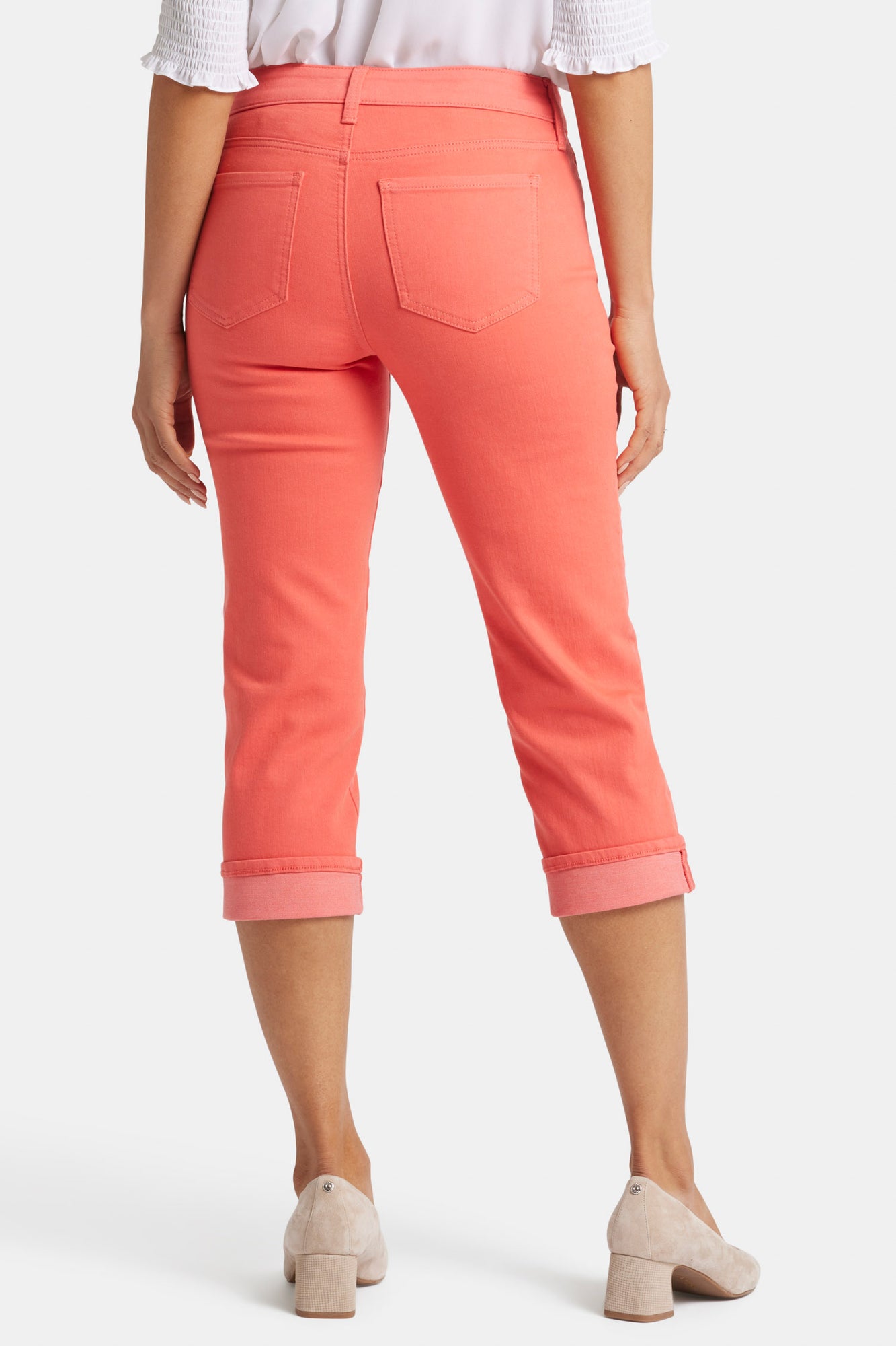 NYDJ Marilyn Straight Crop Jeans In Petite In Cool Embrace® Denim With Cuffs - Fruit Punch