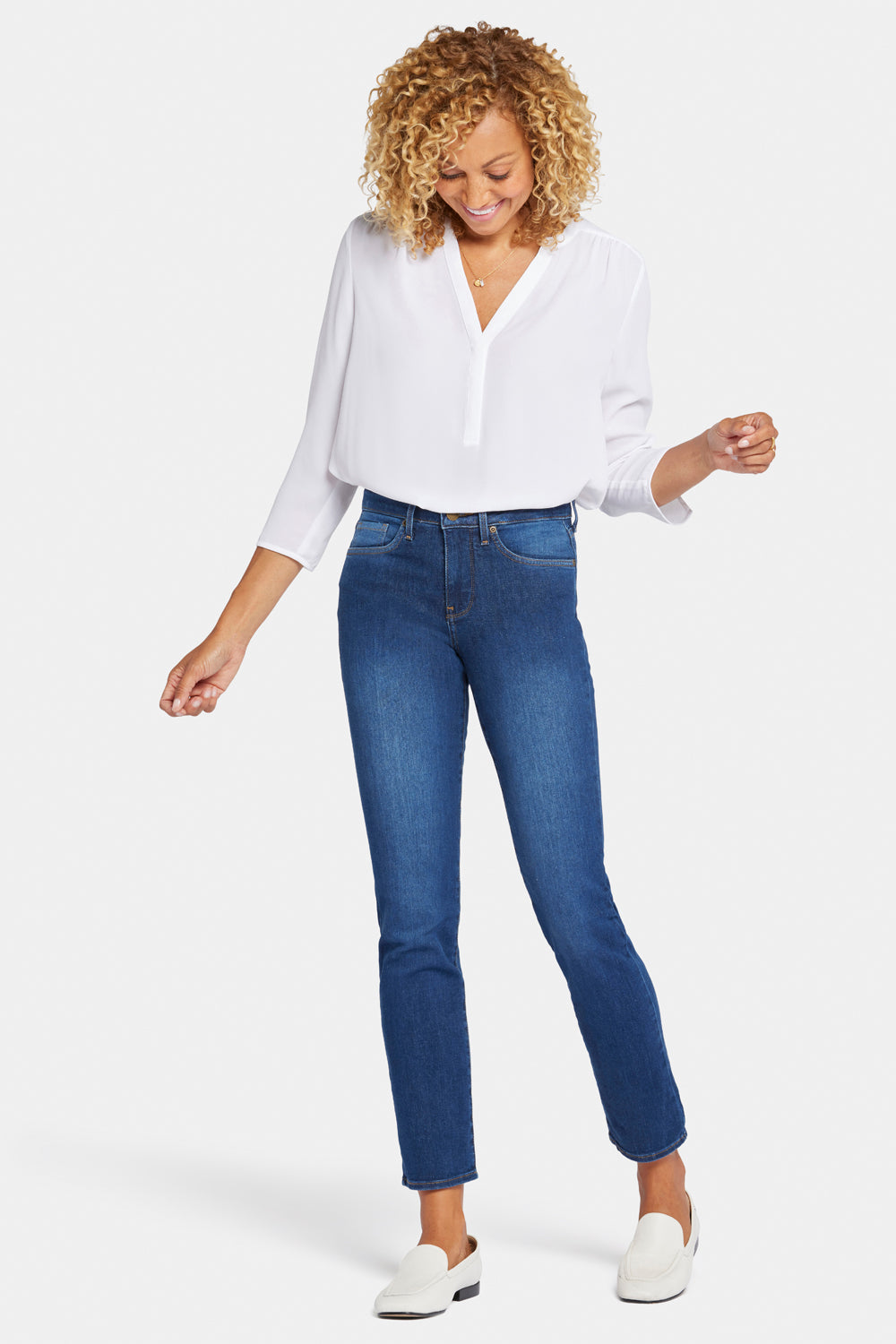 Ankle Jeans Nydj Petite Sheri Slim Jeans In Petite Cooper Blue NYDJ