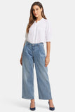 NYDJ Teresa Wide Leg Ankle Jeans In Petite With Pleats - Indigo Stream