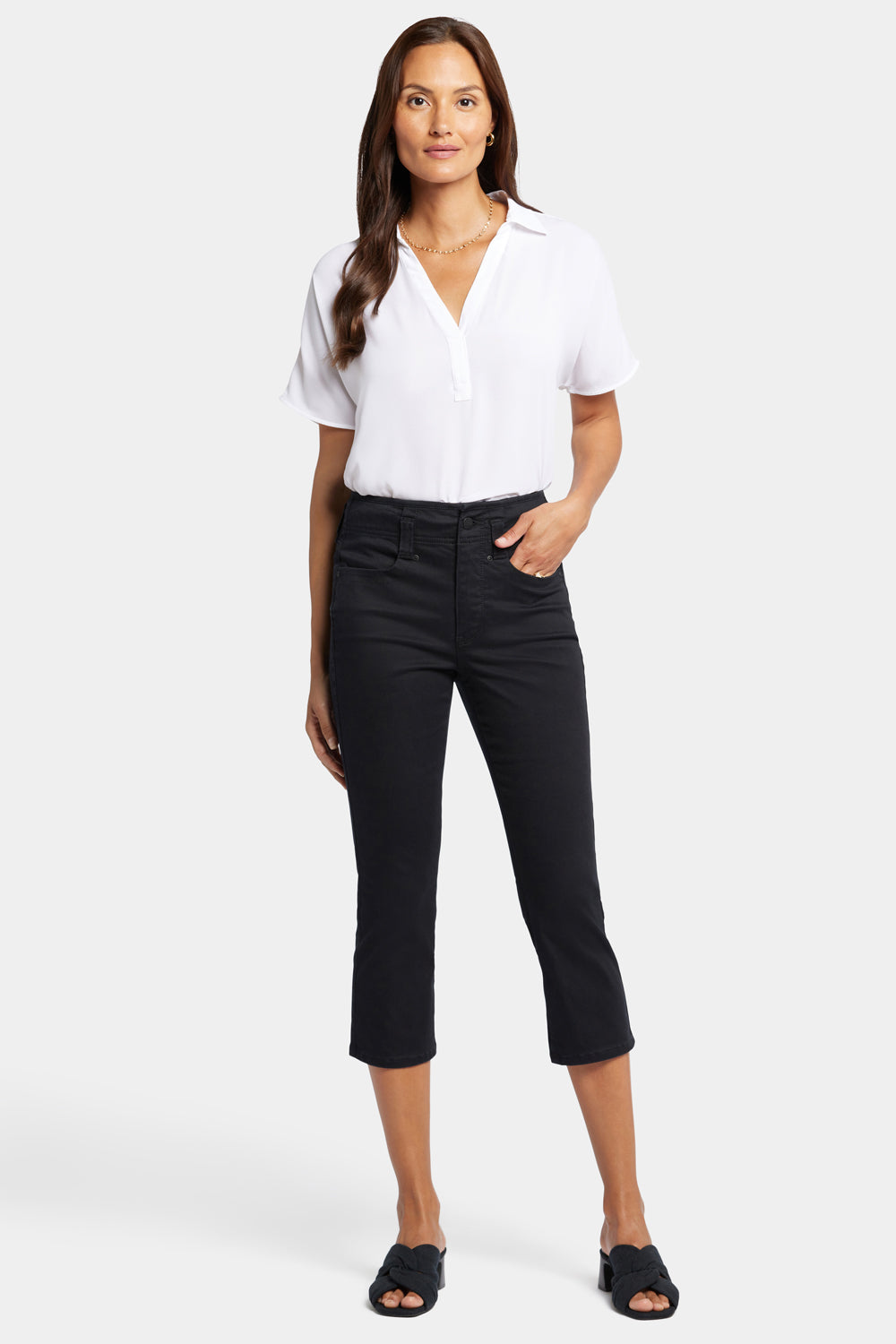 NYDJ Ami Skinny Capri Jeans In Petite With High Rise - Black