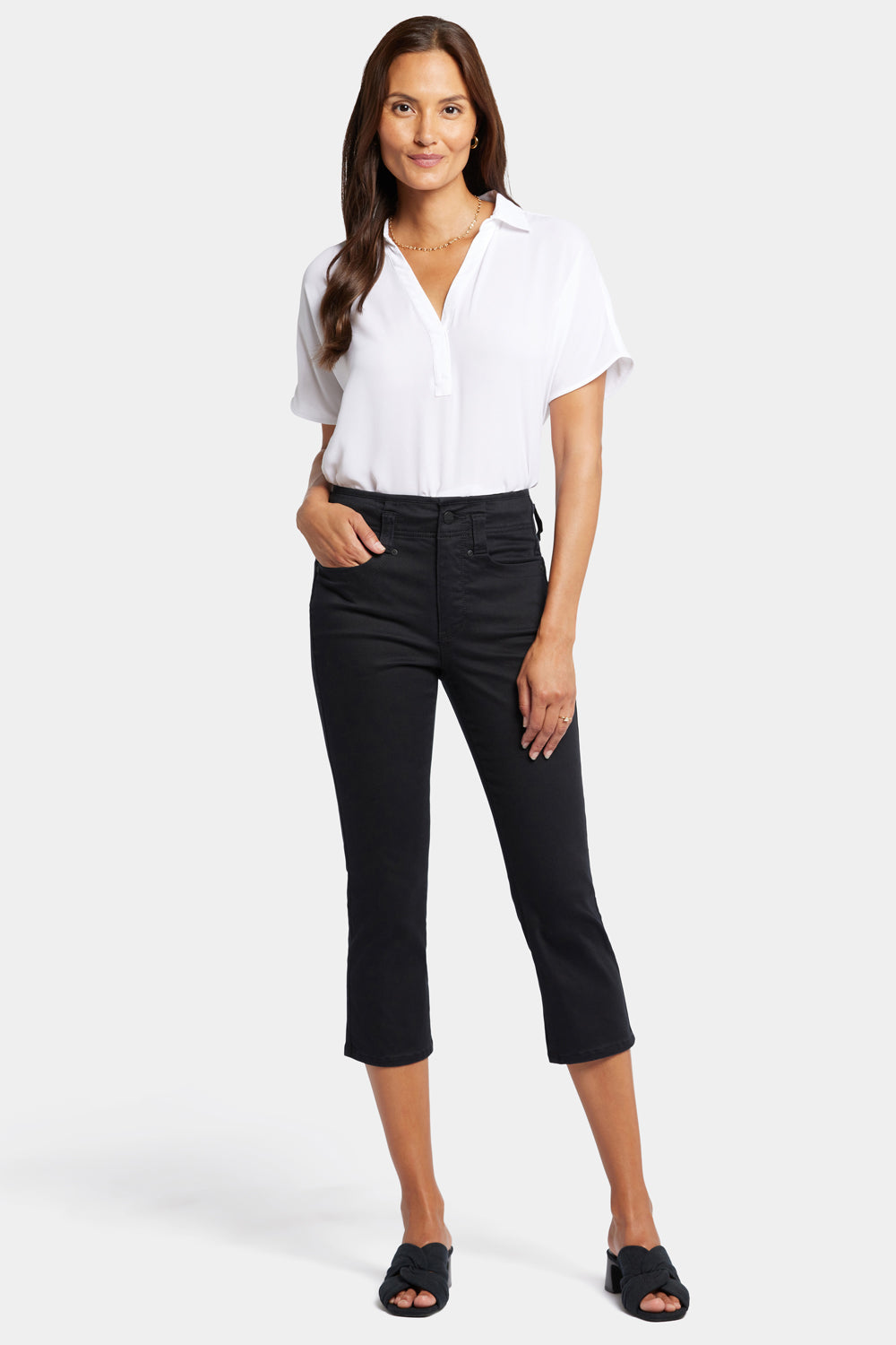 NYDJ Ami Skinny Capri Jeans In Petite With High Rise - Black