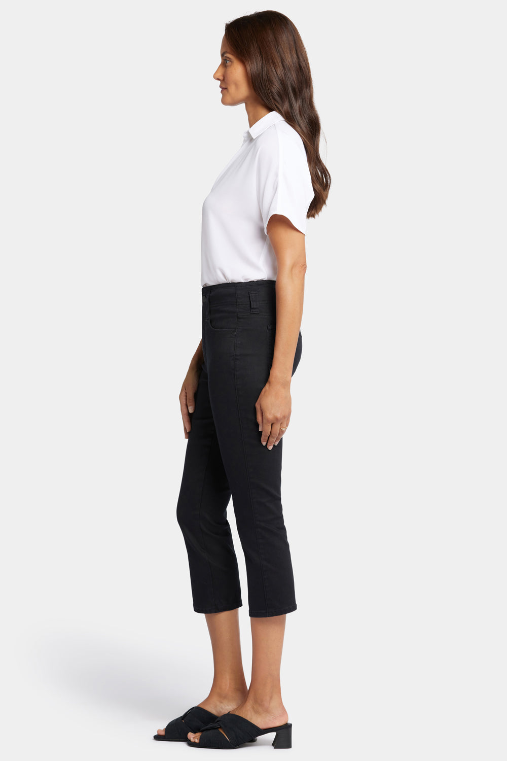 NYDJ Ami Skinny Capri Jeans In Petite With High Rise - Black