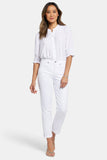 NYDJ Margot Girlfriend Jeans In Petite With Roll Cuffs - Optic White