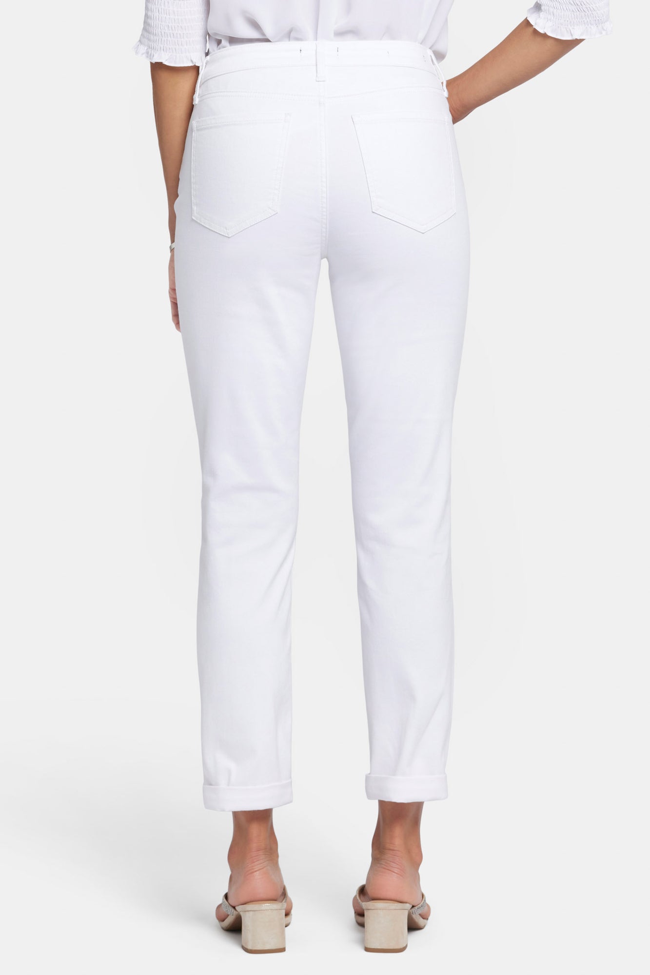 NYDJ Margot Girlfriend Jeans In Petite With Roll Cuffs - Optic White
