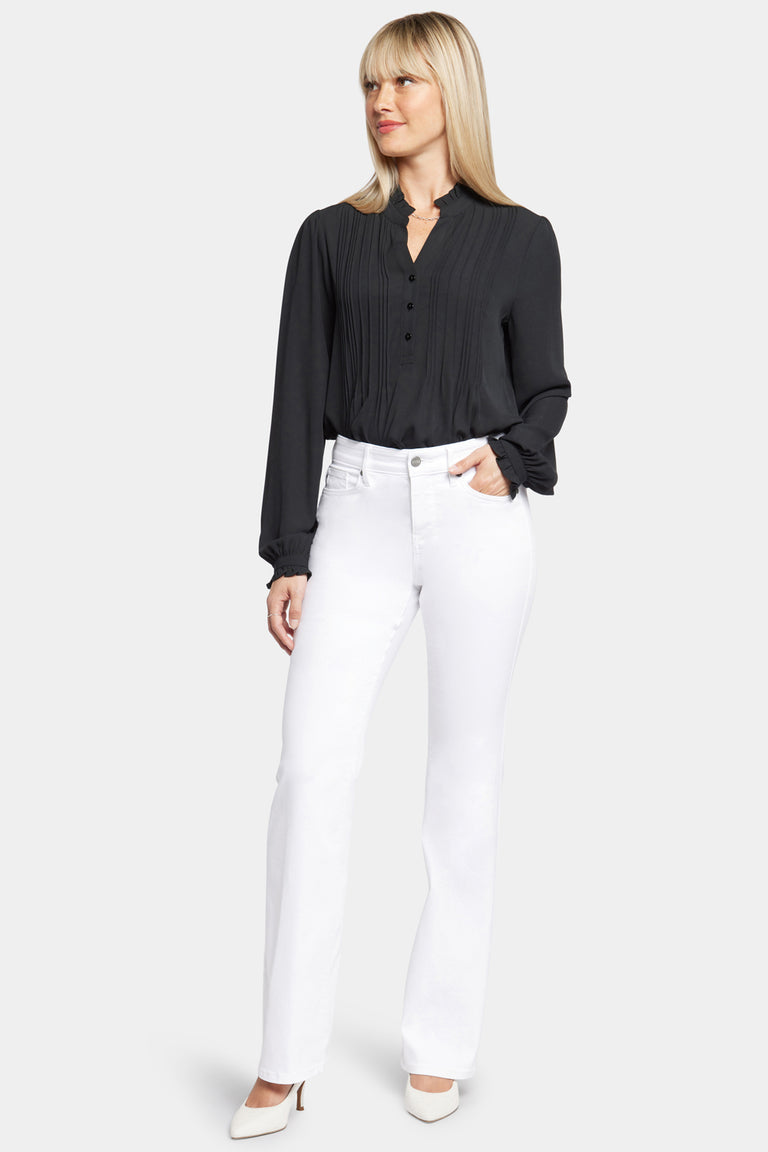 NYDJ Blake Slim Flared Jeans In Petite With High Rise - Optic White