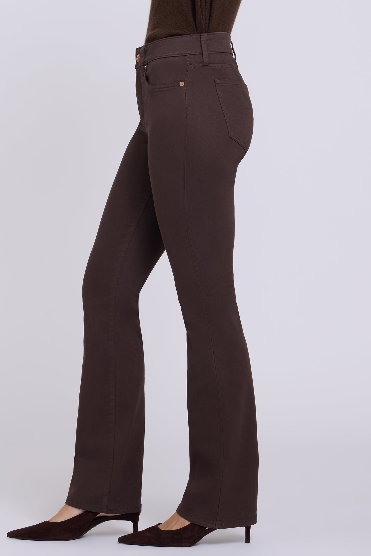 NYDJ Barbara Bootcut Jeans In Petite  - Bitter Chocolate