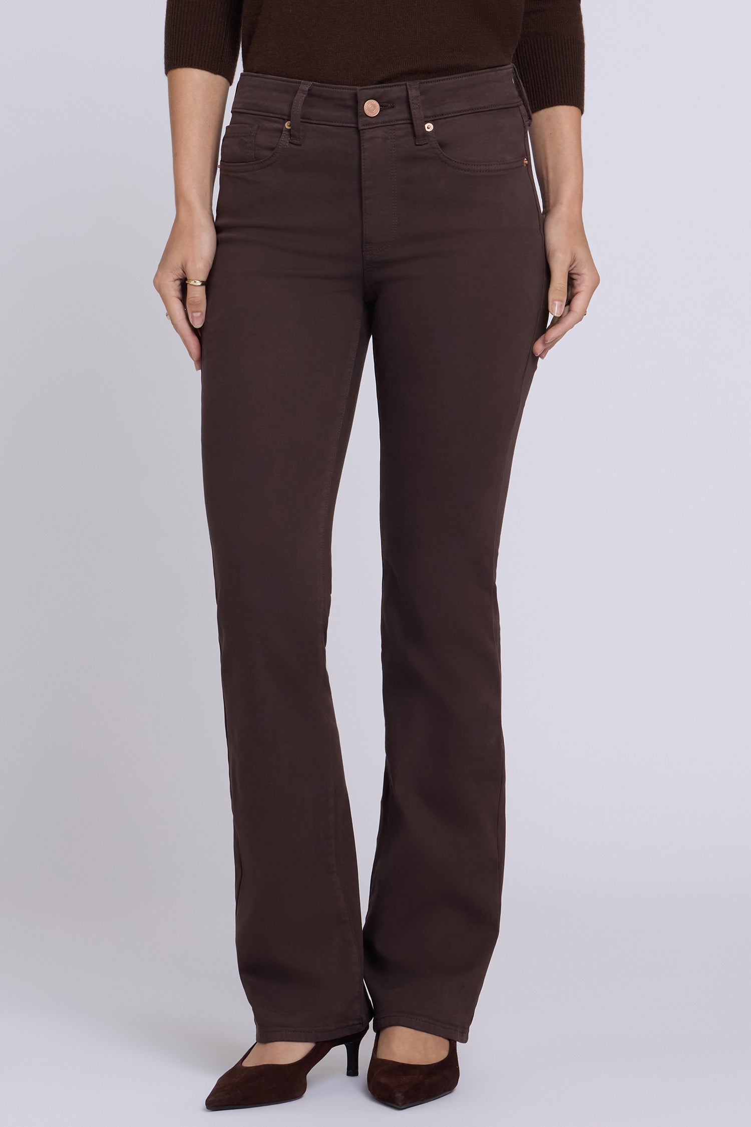 NYDJ Barbara Bootcut Jeans In Petite  - Bitter Chocolate