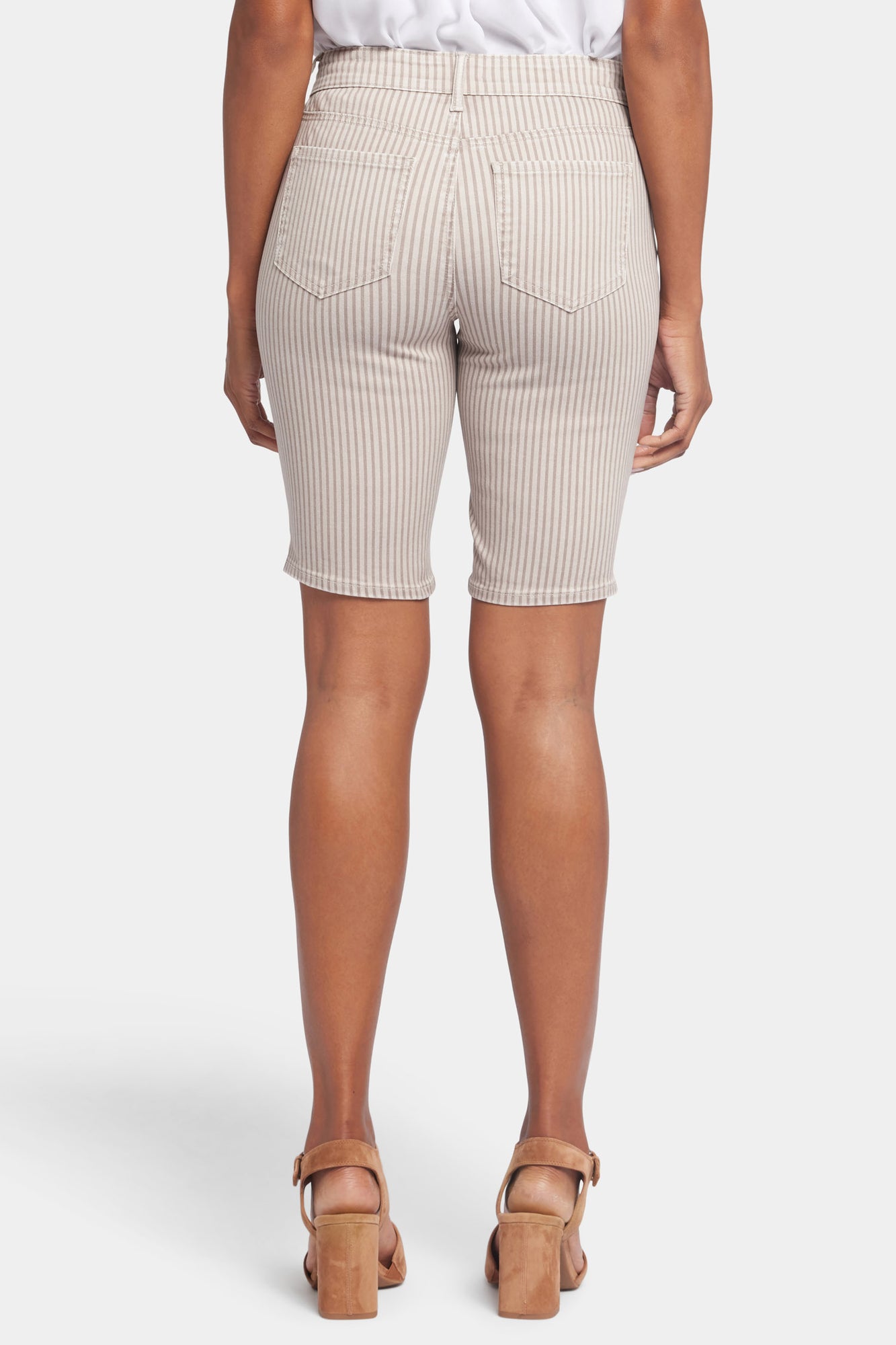 NYDJ Briella 10 Inch Denim Shorts In Petite  - Sandbar Stripe