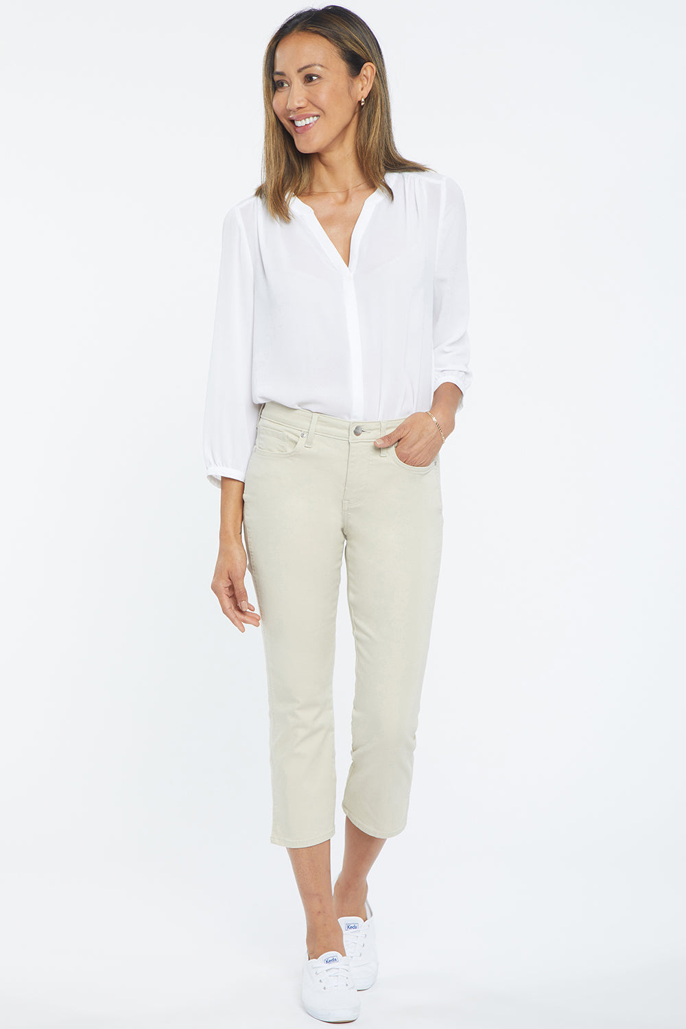 NYDJ Chloe Capri Jeans In Petite With Side Slits - Feather