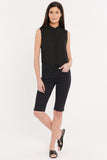NYDJ Sophie Bike Capri Jeans In Petite With Riveted Side Slits - Black