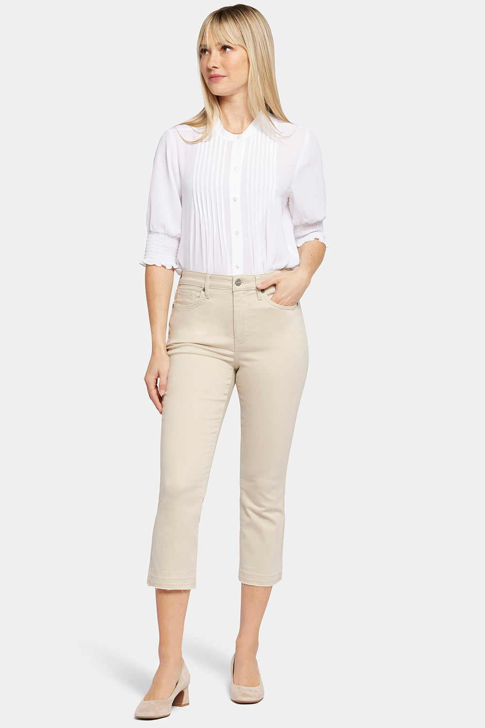 NYDJ Chloe Capri Jeans In Petite With High Rise And Released Hems - Feather