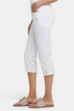 NYDJ Marilyn Straight Crop Jeans In Petite With Side Button Plackets - Optic White