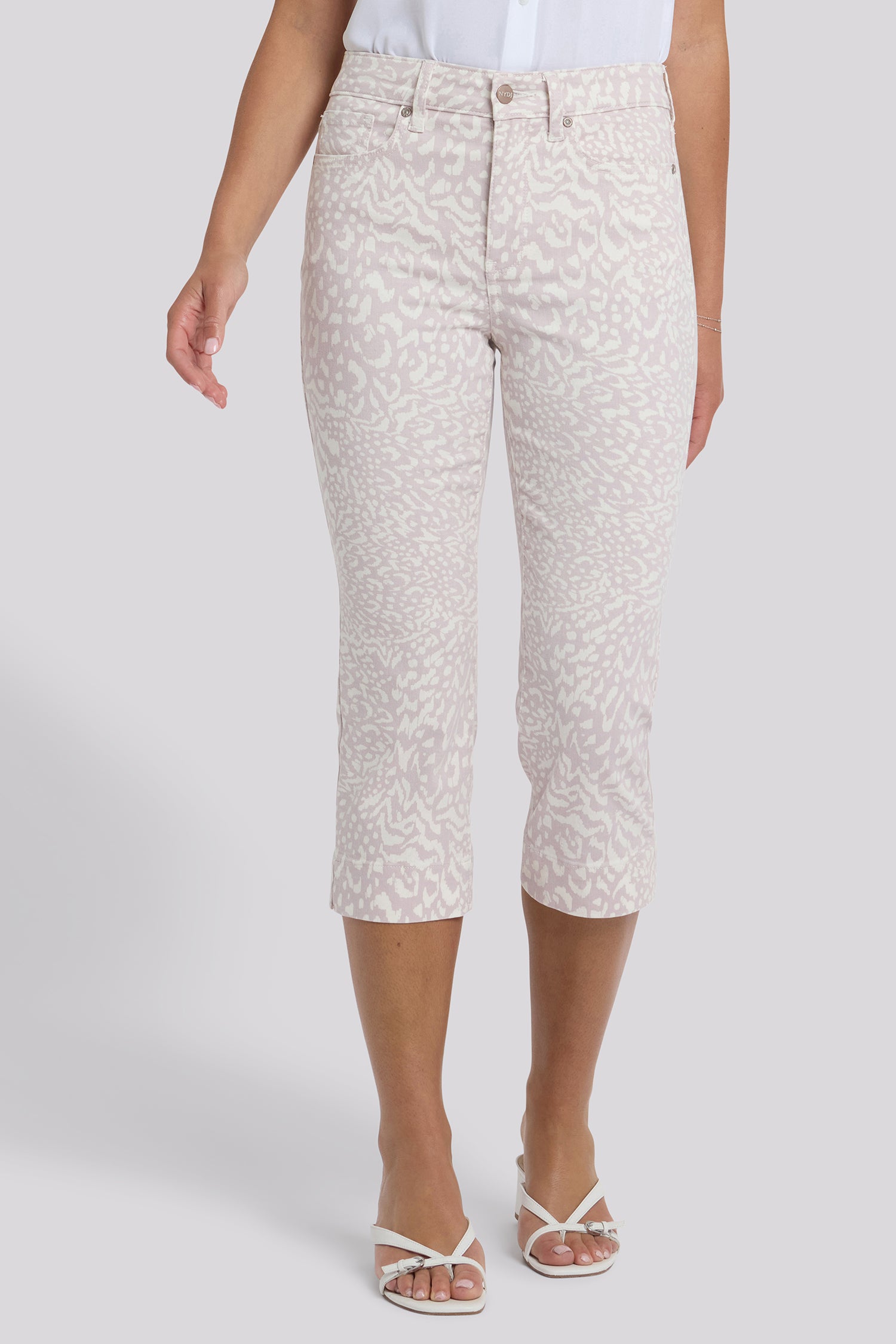 NYDJ Marilyn Straight Crop Jeans In Petite With High Rise, Side Slits And 2