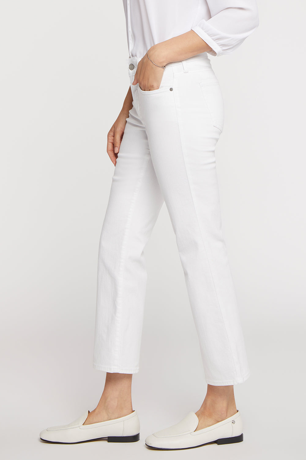 NYDJ Marilyn Straight Ankle Jeans In Petite  - Optic White