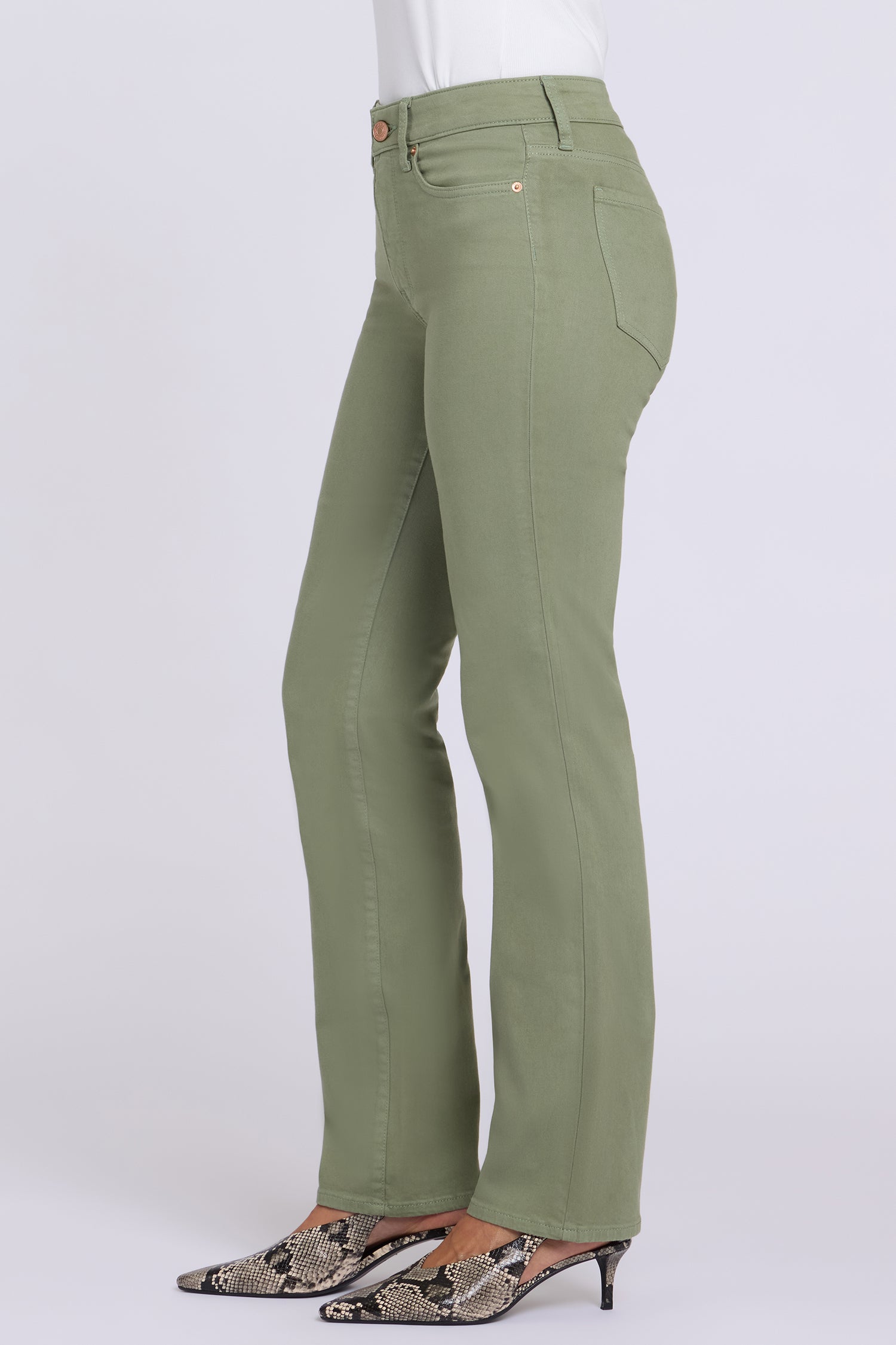 NYDJ Marilyn Straight Jeans In Petite  - Artichoke