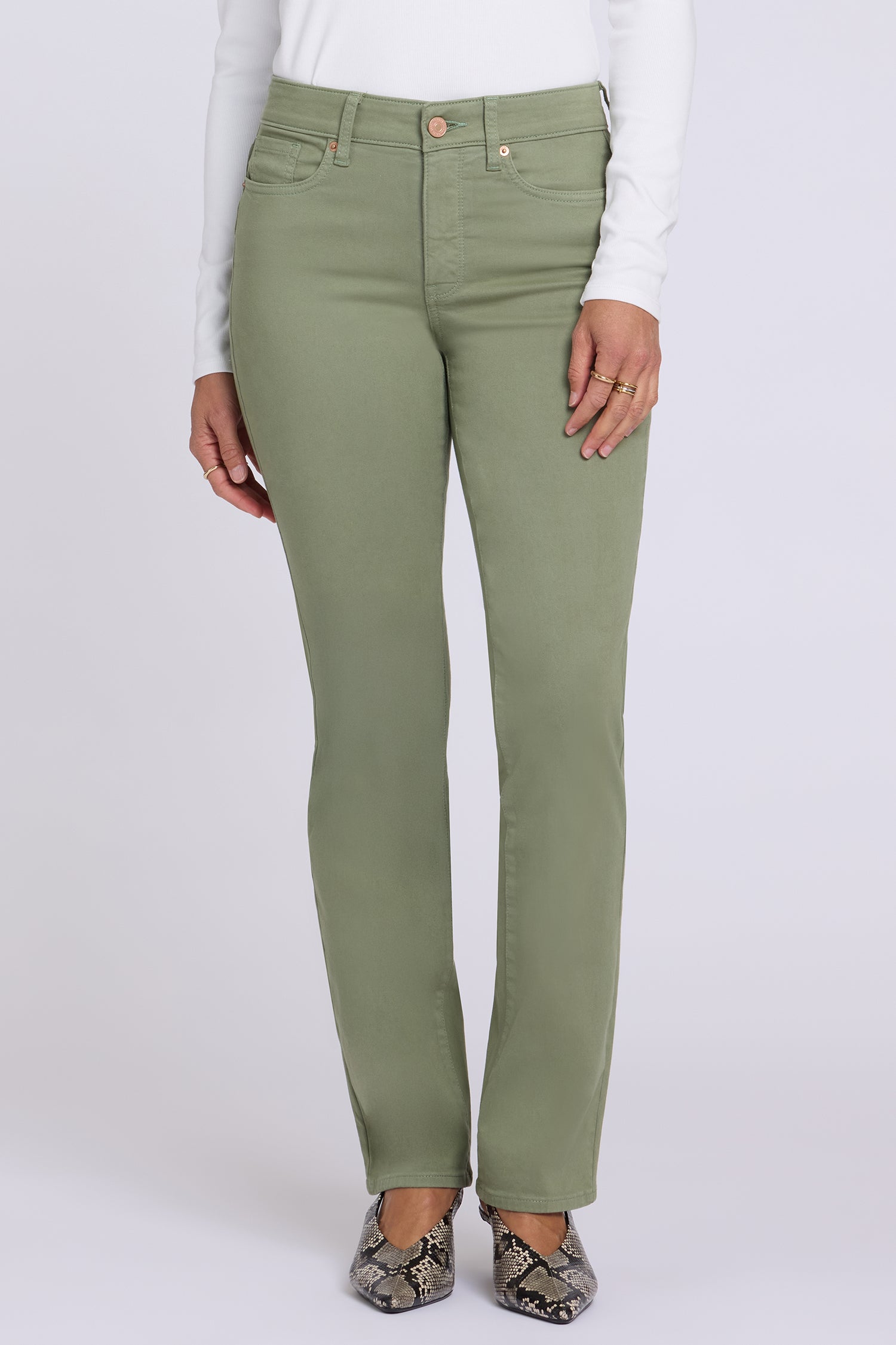 NYDJ Marilyn Straight Jeans In Petite  - Artichoke