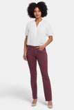 NYDJ Marilyn Straight Jeans In Petite  - Dark Cherry