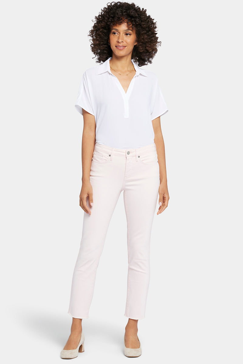 Sheri Slim Ankle Jeans In Petite With Frayed Hems - Felicity Pink | NYDJ