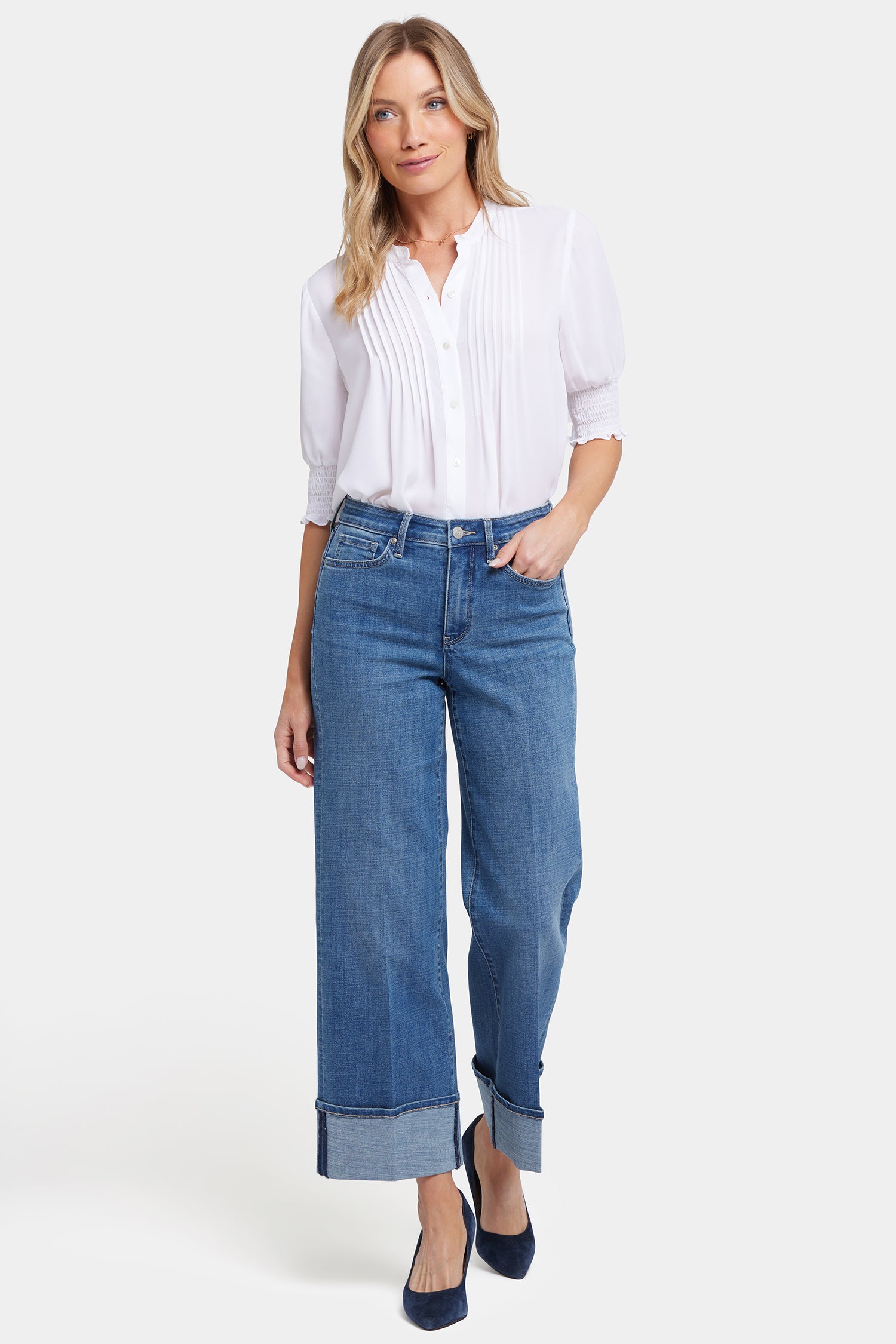 NYDJ Teresa Wide Leg Jeans In Petite With High Rise, 26