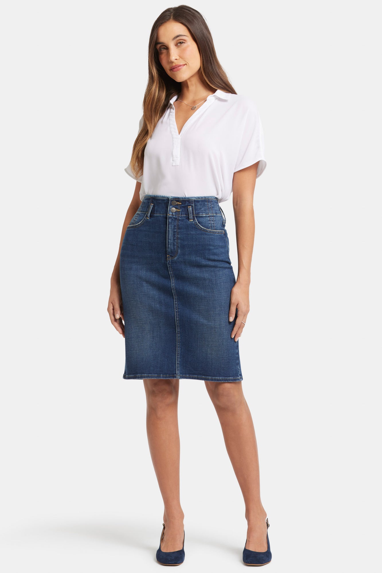 NYDJ High Waist Skirt In Petite  - Olympus