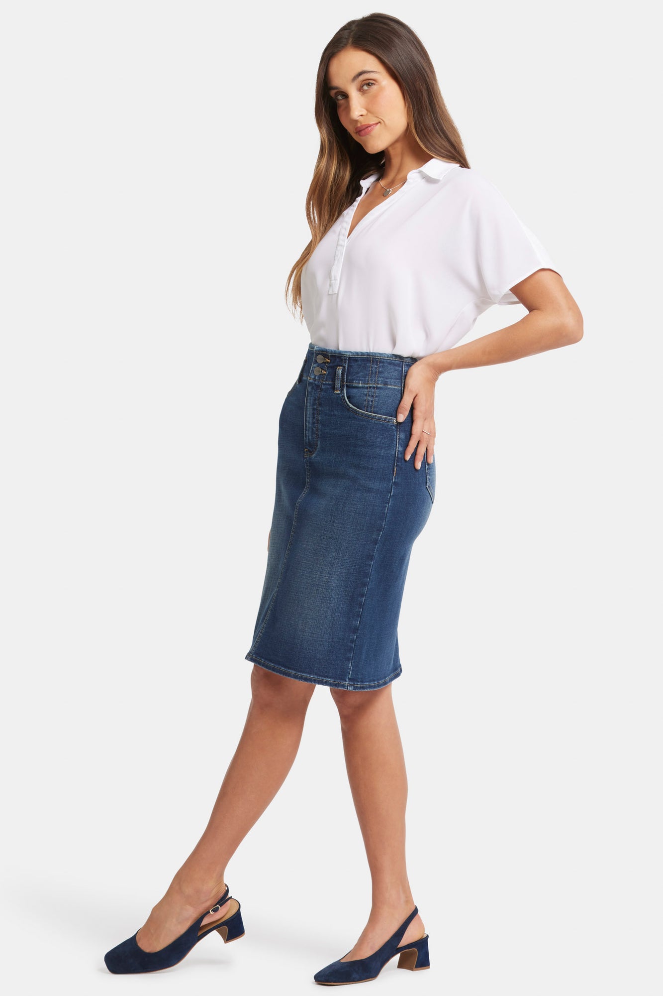 NYDJ High Waist Skirt In Petite  - Olympus