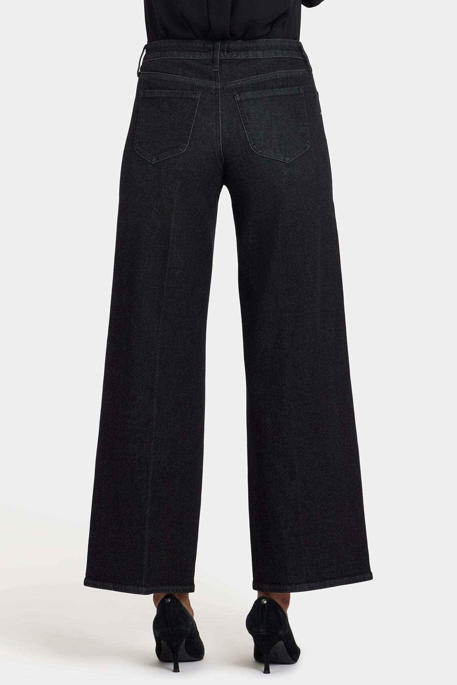NYDJ Teresa Wide Leg Jeans In Petite With Rhinestones, Front Slits And 29