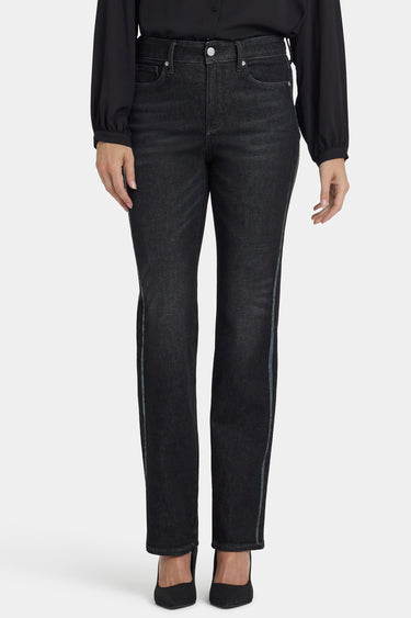 NYDJ Marilyn Straight Jeans In Petite With High Rise, Sequins And 29