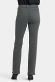 NYDJ Marilyn Straight Jeans In Petite With High Rise, Utility Welt Pockets And 29" Inseam - True Olive