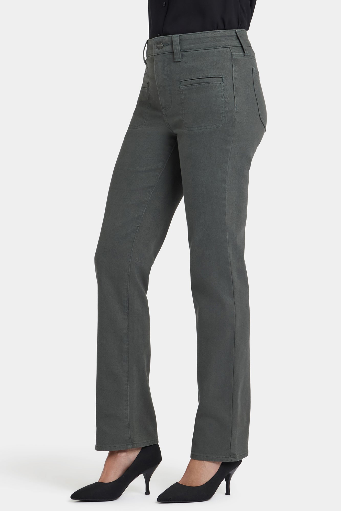 NYDJ Marilyn Straight Jeans In Petite With High Rise, Utility Welt Pockets And 29