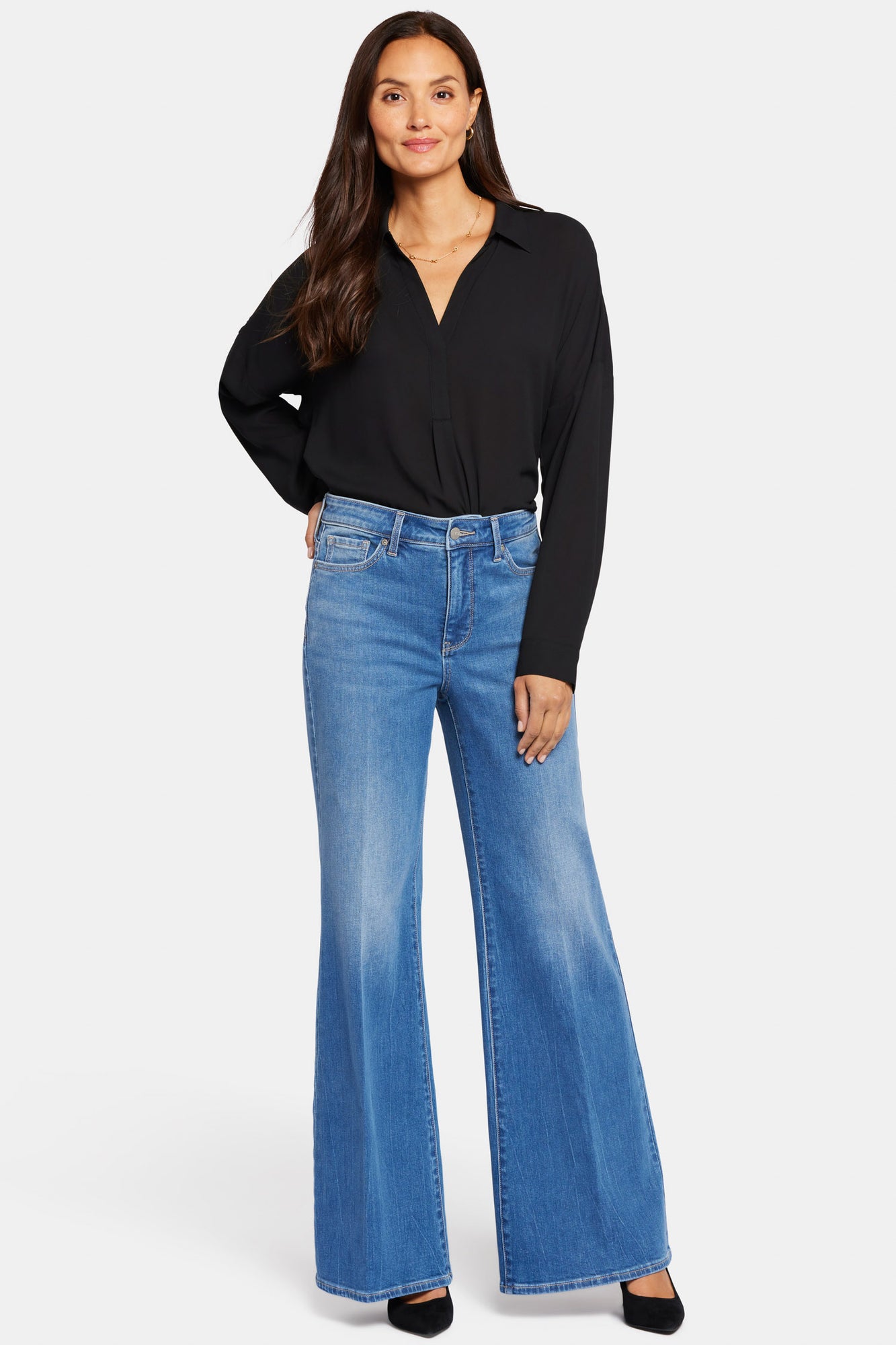 NYDJ Mia Palazzo Jeans In Petite With High Rise - Fairmont